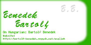 benedek bartolf business card